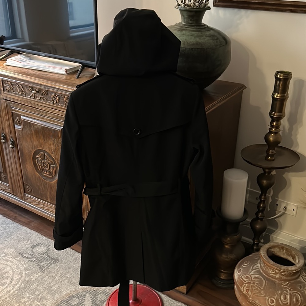 Calvin Klein Classic Black Trench Coat Removable Fleece Lining - Picture 12 of 16